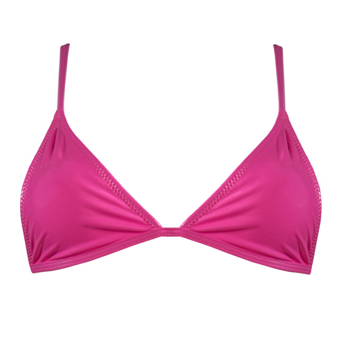 Layla Triangle Bikini Top In Barbie Pink