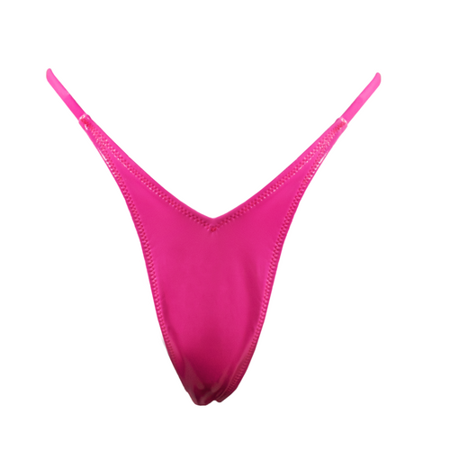 Sierra V-String Bikini Bottom in Barbie Pink