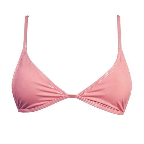 Layla Triangle Bikini Top in Pastel Pink