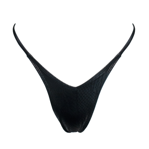 Sierra V-String Bikini Bottom in Black Venom